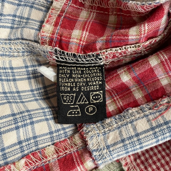 Vintage Eddie Bauer Patchwork Long Sleeve Button Down Shirt Oversized Office - Picture 6 of 7